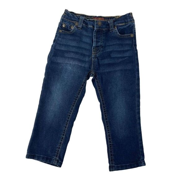 7FAMK Jeans Baby Size 18 Month Elastic Panel Snap Close 7 For All Man Kind Denim - Picture 1 of 6